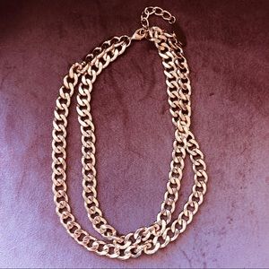 Bauble Bar Rose Gold Double Chain Necklace